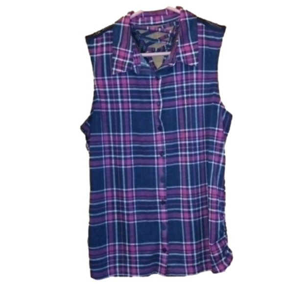 No Boundaries Lace & Flannel Tunic Sleeveless Sz.XXL/2XG (19) - Picture 1 of 8